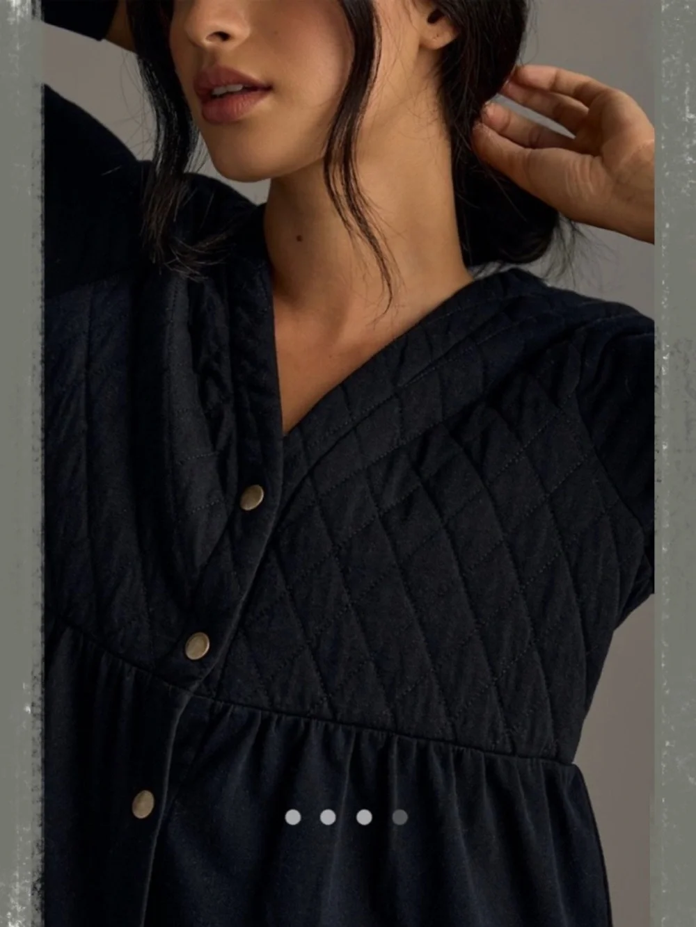 Anthropologie Black Button-Front Mini Dress - Picture 2 of 6